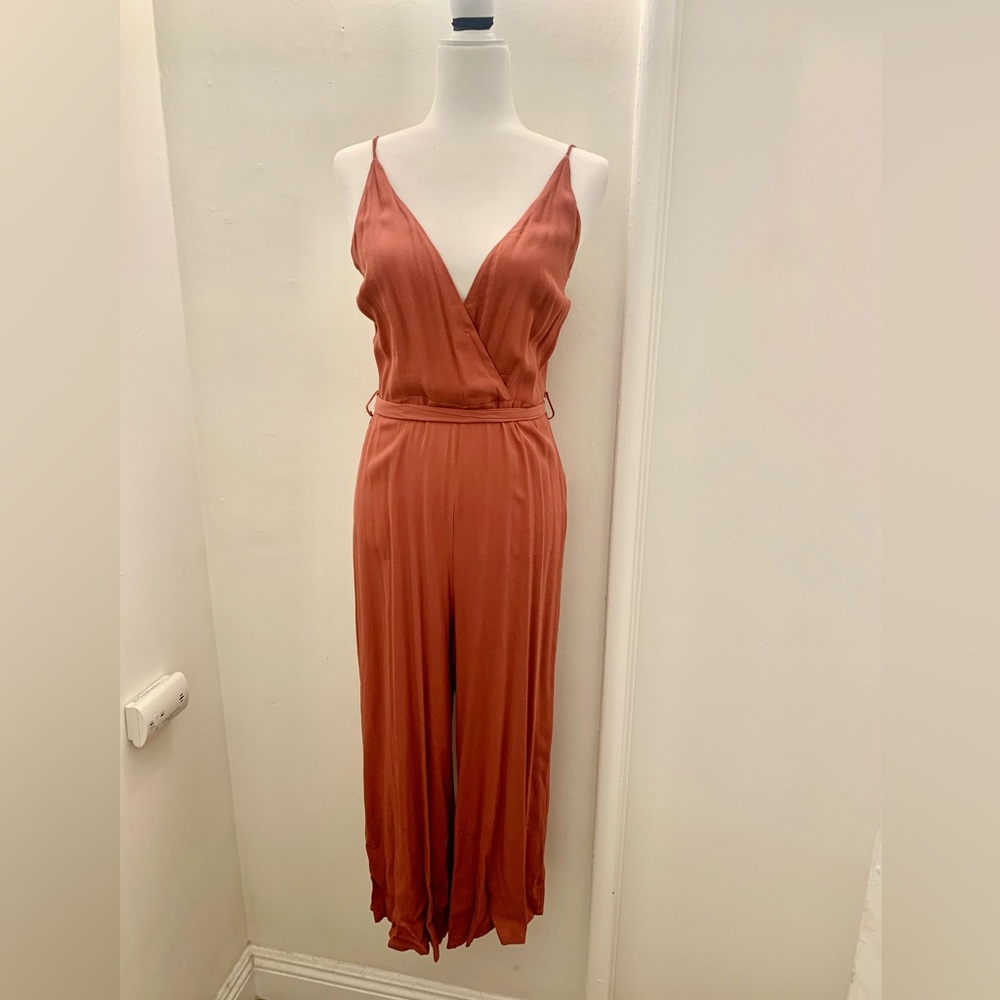 Rust V neck jumpsuit